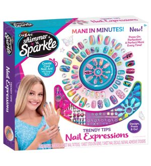 Shimmer N Sparkle Neglesæt - Trendy Tips Nail Expressions